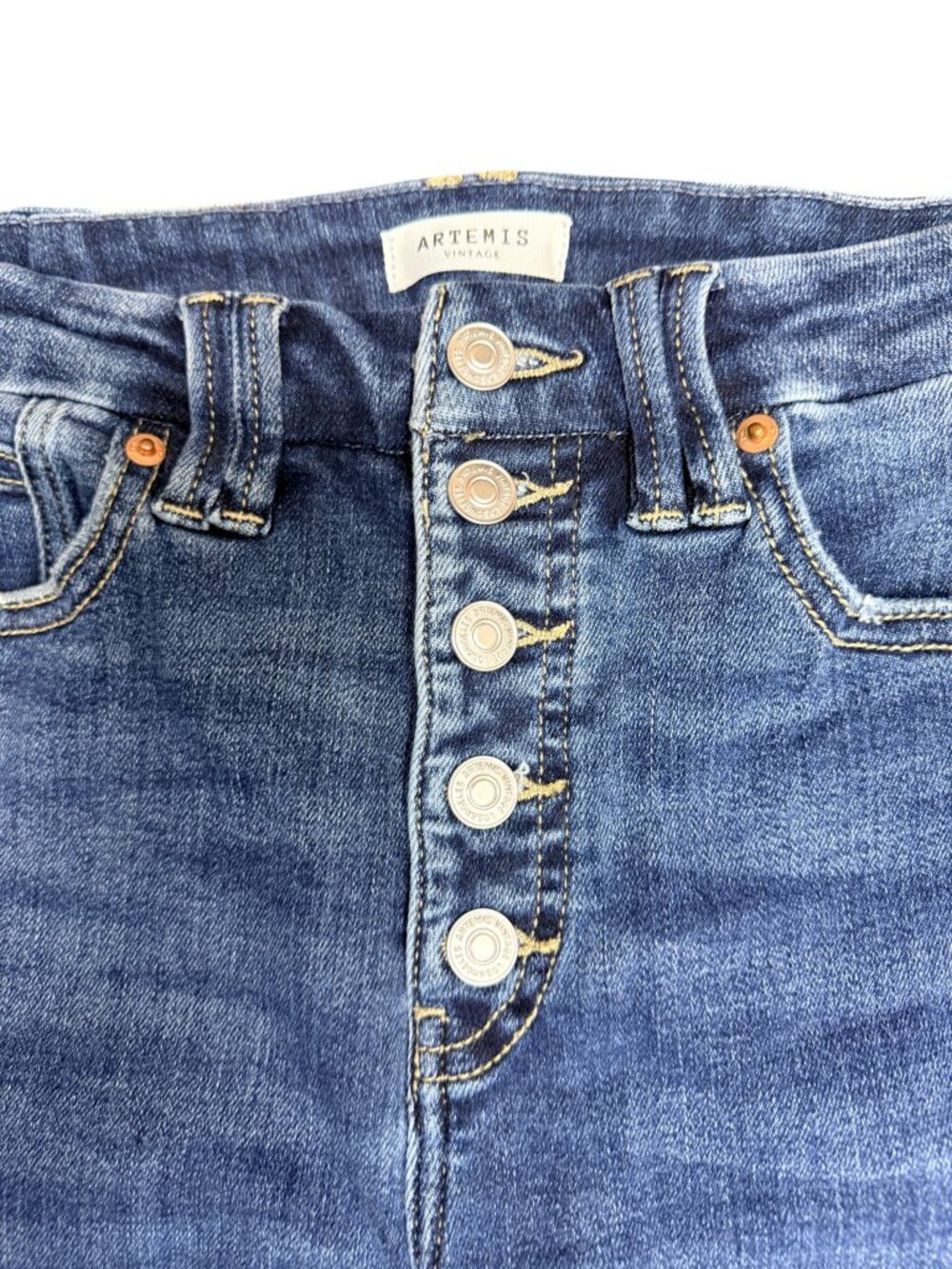 ARTEMIS VINTAGE Women's EUC Button-Fly High Rise Wide Leg Jeans | Size 5/26 - Picture 7 of 14